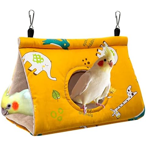 RANYPET Winter Warm Bird Nest House - Hanging Hammock Velvet Shed Hut Cage Plush Fluffy Birds Hideaway Sleeping Bed Fuzzy for Parrot Parakeet Cockatiels Budgies Lovebird African Grey Cover