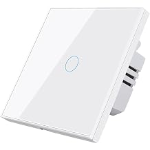 Tuya Smart Wall Light Switch Works with Or Without Neutral Wire No Capacitor Needed Support Voice Control White 1 Gang