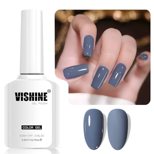 Vishine 16ml Gel Nail Polish Slate Blue Color gel Nail Polish Soa...