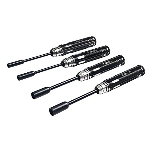 Wolfwhoop H1 4Pcs Rc Repair Tools Flat Head Hex Screw Drivers 4.0/5.5/7.0/8.0Mm Kit For Rc Car Helicopter Fixed-Wing #TOP4