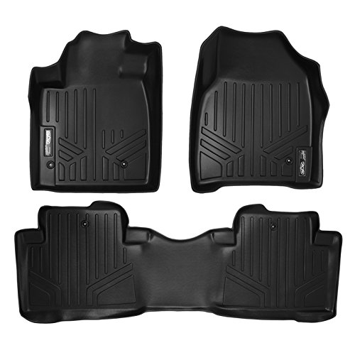 MAXLINER Floor Mats 2 Row Liner Set Black for 2009-2015 Honda Pilot