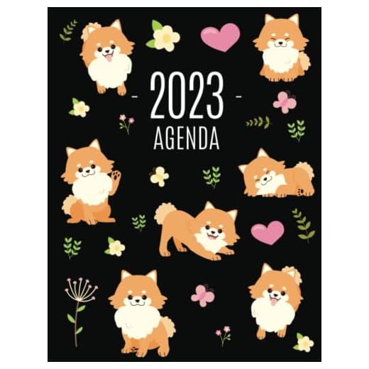 Pomerania Agenda 2023: Planificador Mensual con Perro | Con Calendario Mensual 2023