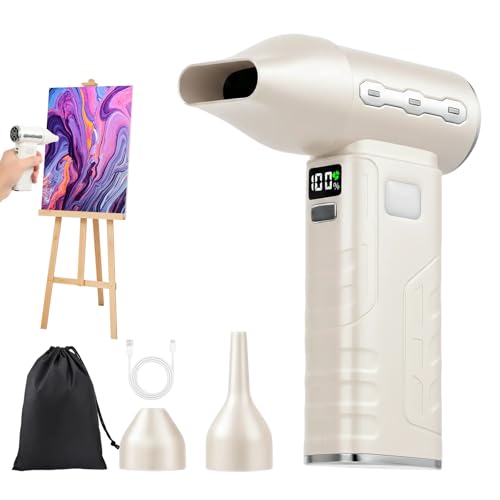Cordless Acrylic Paint Pouring Blower with 3 Nozzles 5 Speed Adjustable Mini Paint Dryer for Fluid Art Acrylic Pouring Watercolor Resin Dutch Pour Floetrol Craft Projects