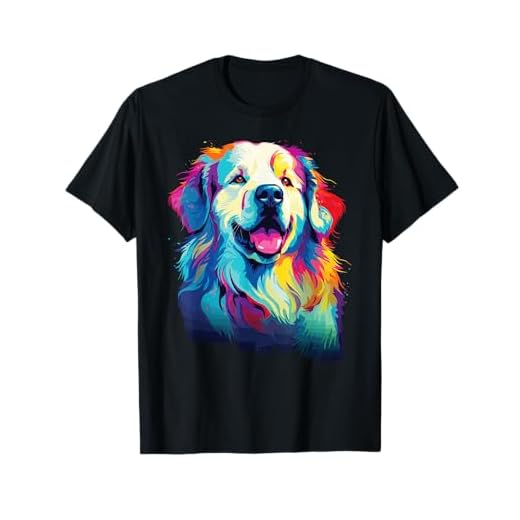 Watercolor Colorful Pyrenean Mountain Dog Great Pyrenees T-Shirt