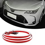 Fluher 1 PC Car Through-Type Hood Light Bar, 59' Waterproof Uniform LED Strip with Start Scan Decoration, Daytime Running Light, Universal for Cars (White)