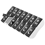 Pastillero Semanal Español 7 Dias, DOHIMGIO Organizador Medicamentos 2 Tomas Diaria con 14 Compartimentos (14) (14) (negro)