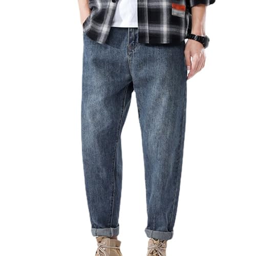 Men's Straight Leg Harlan Jeans Casual Loose Big Tall Denim Pants Regular Fit Tapered Leg Jean