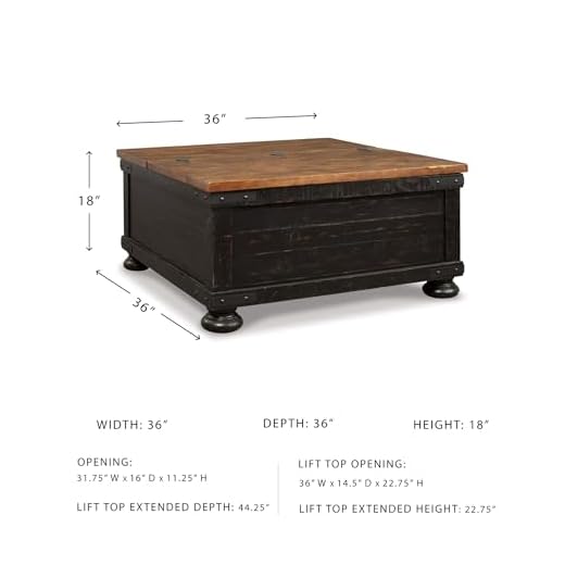 Rustic Lift Top Coffee Table with Storage