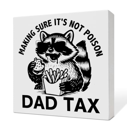 Funny Sarcastic Meme Gifts for Man Dad Daddy Father Raccoon Lover, Funny Christmas Birthday Father's Day Gifts for Dad, Humor Meme Raccoon Decor Sign for Home Room Office Desk Decorations