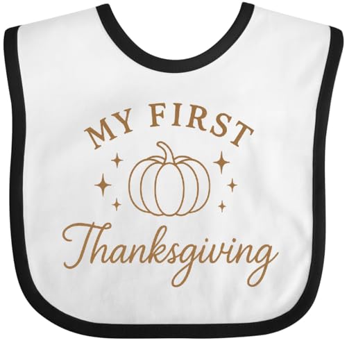 inktastic My First Thanksgiving Pumpkin Baby Outfit Baby Bib