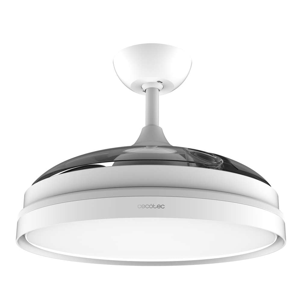 Cecotec Ventilatore da soffitto con pale retrattili e lampada EnergySilence Aero 4280 invisibile White. 40 W, diametro 106 cm, timer, 3 tonalità di luce, funzione estate-inverno