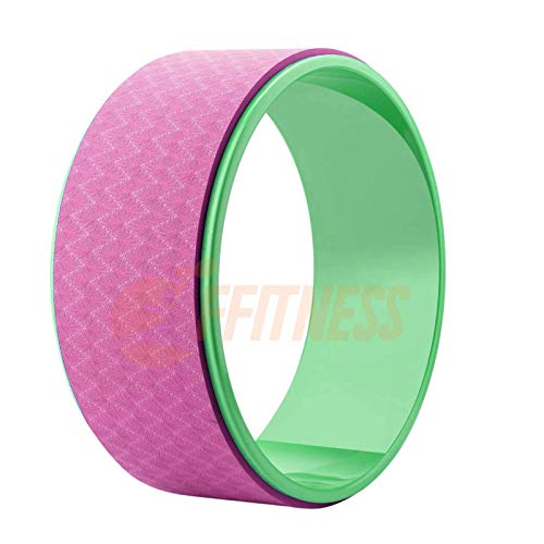 FSYC068R Hjul för yoga | Circle Ring för Fitness, Pilates, Gym, Body Training, Stretching | Anti-bakteriell TPE Plast Circle Wheel (Rosa)