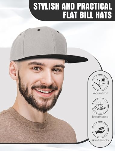 Image of 10 Pack Blank Snapback Hats for Men Flat Brim Hats Baseball Caps Bulk