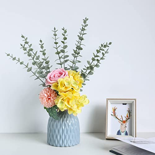 Tiyard 36Pcs Artificial Eucalyptus Leaves Stems Real Grey Green Touch Leaf Branches For Home Office Flowers Bouquet Centerpiece Wedding Decoration #TOP5