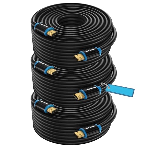 Maximm HDMI Cable 4K Ultra HD 50 Foot (3 Pack)