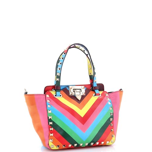 Pre-Loved 1973 Rockstud Tote Striped Leather Mini, Print2