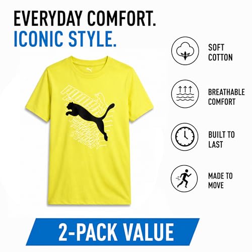 Image of PUMA Boys T-Shirts Athletic Crewneck Short Sleeve Tees (Sizes S-XL)