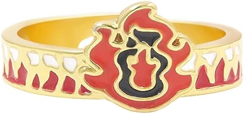 Tanjiro Kamado - Anillos de dedo de anime Kimetsu No Yaiba Characters Cosplay anillo abierto ajustable Joyería de moda de Navidad regalos para