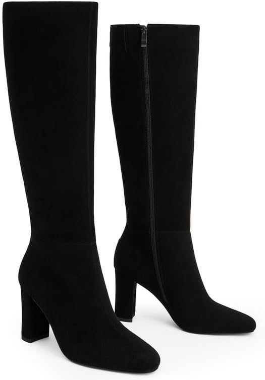 Modatope Knee High Boots for Women Chunky Heel Rounded Toe Womens Tall Boots - Image 6