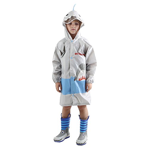 Kid's Rain Jacket/Raincoat 3D Shark Lightweight Rainwear for Boy for Girl3