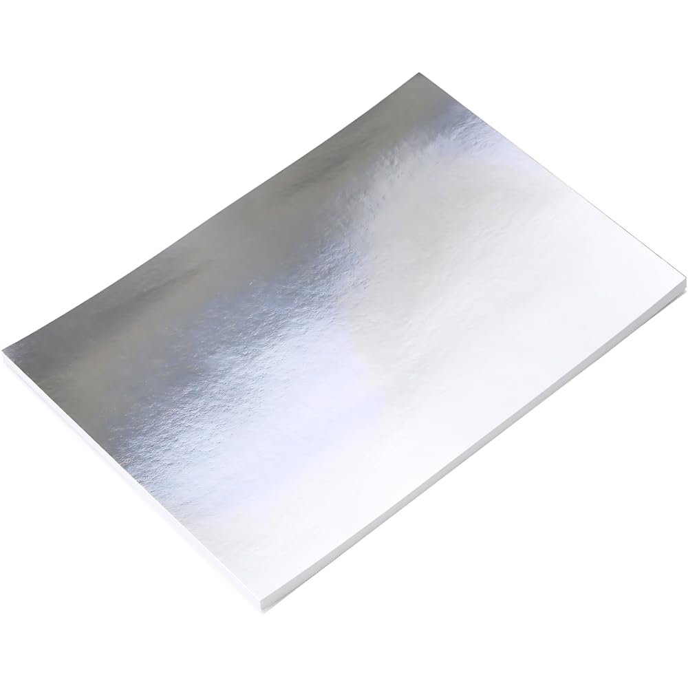 Hawksbill Silver Card Mirror Card A4 25 Sheets 250 GSM Reflective Paper for Crafts Scrapbook Foil DIY Projects