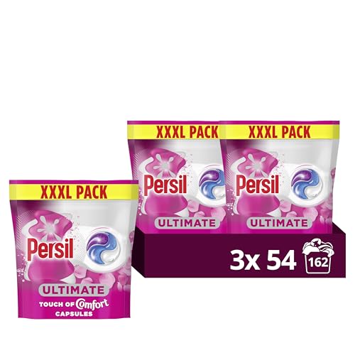 Persil Ultimate Touch of Comfort Washing Capsules laundry smelling fragrant and clean for longer for 14 days of our best uplifting fragrance 162 washes (3x 54)