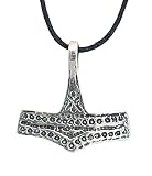 Kiss of Leather Thorshammer Anhänger aus 925 Sterling Silber mit Baumwollband SI. 76