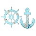 Produktbild 2 Pack 28 cm Steuerrad mit Holz und 28 cm Anker Holz Steuerrad mit Seil Nautical Boat Wanddeko Maritime Deko Tür hängen Ornament