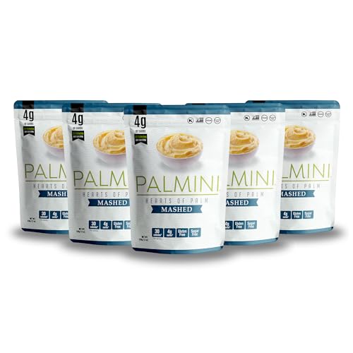 PALMINI Puré - Palmito – Bajo en calorías – Bajo en carbohidratos – Keto - Vegano – Libre de OGM – Libre de Gluten – Sin azúcar – 338g | (Pack de 6 unidades)