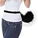 HAOAN Faux Fur Wolf Fox Tail Furry Costume Accessories for Halloween Party Cosplay Blackwhite