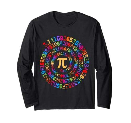 Pi Day Groovy Pi Number 3 14 Spiral Pi Math Teachers Long Sleeve T-Shirt