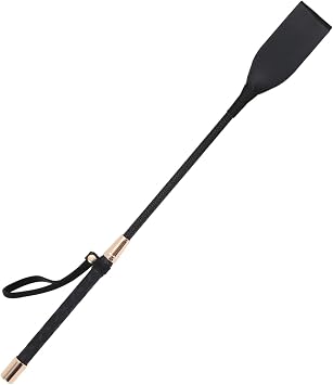 Horse Whip, Black Riding Crop, 18 Inches Long, PU Leather Equestrian Teaching Whip