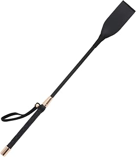 Horse Whip, Black Riding Crop, 18 Inches Long, PU Leather Equestrian Teaching Whip
