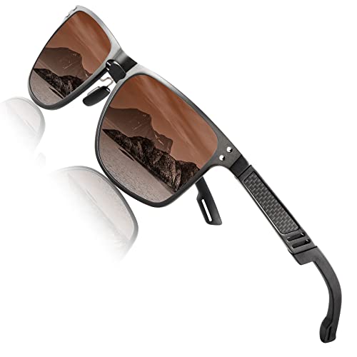 Image of ANYLUV Polarized Sunglasses for Men Rectangular Classic Al-Mg Metal Frame Sun Glasses Mens Sunglasses with UV Protection