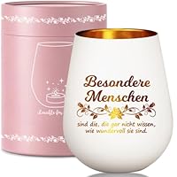 Windlicht Glas mit Geschenkbox, Teelichthalter mit Gravur Spruch, Personalisierte Mutmacher Geschenk Dankeschön für Frauen Tochter Frau Schwester Damen Freundin Lehrerin Kollegin zum Geburtstag