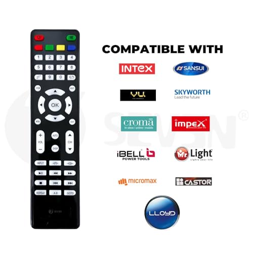 Image of 7SEVEN Universal Remote Control for Multi Brand Castor Micromax Lloyd iBell Intex Impex Croma Skyworth Sansui Vu LCD LED Television