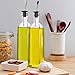 Leaflai Olive Oil Dispenser Bottle, 2 Pcs Glass Olive Oil Dispenser and Vinegar Dispenser Set with 2 Stainless Steel Pourers, 4 Labels,1 Brush and 1 Funnel Oil Bottles for Kitchen (500ml)