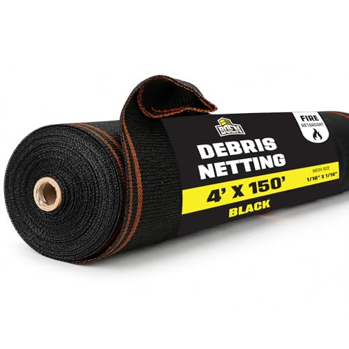Image of Safety Netting 4'x150' 1 /16 inch Black, Fire Retardant Debris Fence