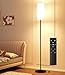 luckystyle Dimmable Floor Standing Tall Lamp, 12W Led Bulb with Lampshade, Foot Switch, Remote Custom Color Temperature Pole for Bedroom, Office, Kids & Living Room, Black