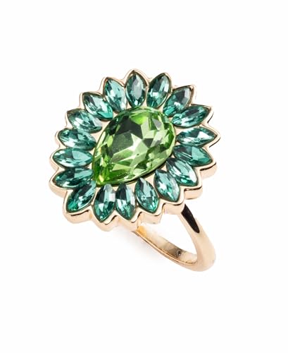 Bague de déclaration Emily in Paris dorée pierre verte poire