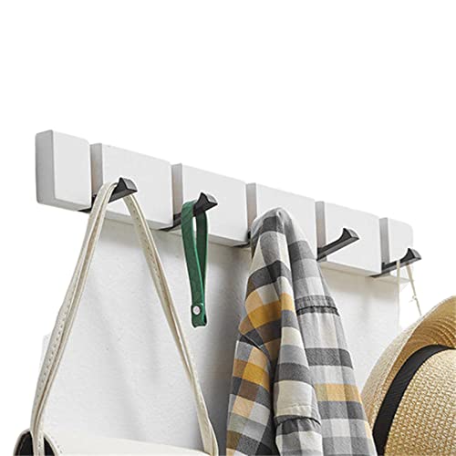 壁掛けフック ウォールハンガー ウォールフック 天然竹製 帽子掛け 壁 洋服 掛け アルミ製 折りたたみ式 ドアフック 装飾用壁フック おしゃれ カバン掛け 物干しハンガー 90° 貼り付け跡なし 省スペース 玄関 キッチン 浴室 ネジ付き (ホワイト,5