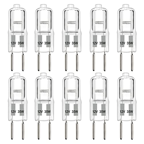 SCNNC Halogen Bulb GY6.35 35W Dimmable, AC/DC 12V, Pack of 10, G6.35-35w, 10 Count (Pack of 1)