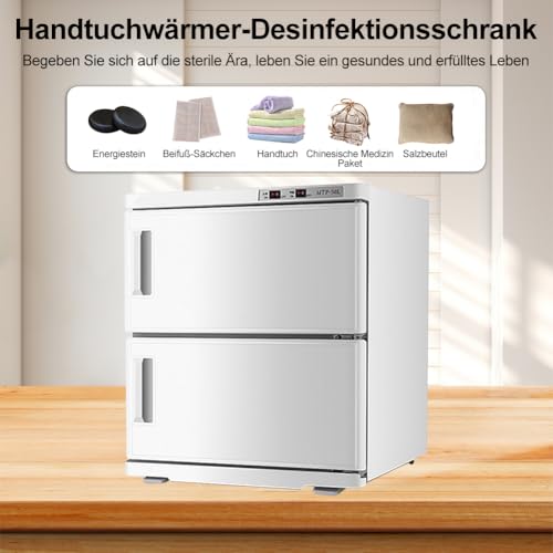 Zertylre 50L Handtuchwärmer Kompressen Towel Handtuch Wärmer,Handtuch Hot Cabinet mit UV-Lampe Platz für 50 bis 60 Handtücher,Kompressenwärmer für Babypflege, Spa,Friseursalons(Weiß)