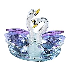 E-istata Crystal Double Swan Ornaments D...