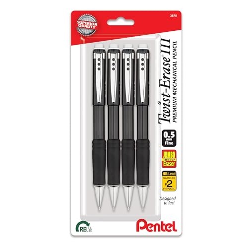 Pentel Twist-Erase III porte-mines fins noirs pour dessiner et prendre des notes