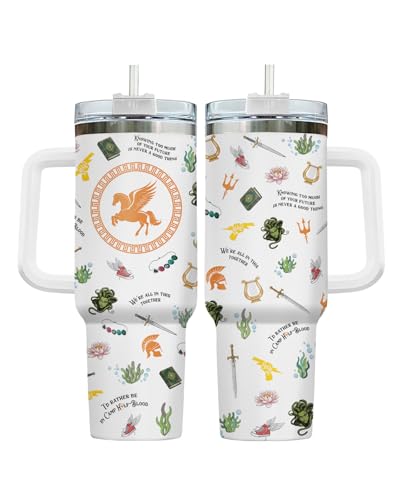 GEPOSTORE 40oz Tumbler with Handle and Straw Insulated Travel Mug