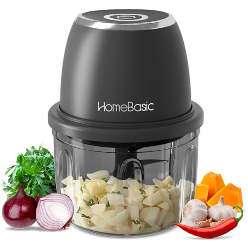 HOMEBASIC 350ml Rechargeable Electric Chopper | 6 Stainless Steel Blades | One-Touch...