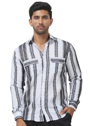 Image of Indian Needle Men's Striped Regular Fit Shirts