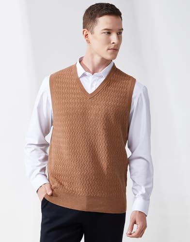 Men's V-Neck Sleeveless Pullover Sweater Casual Argyle Sweater Vest3