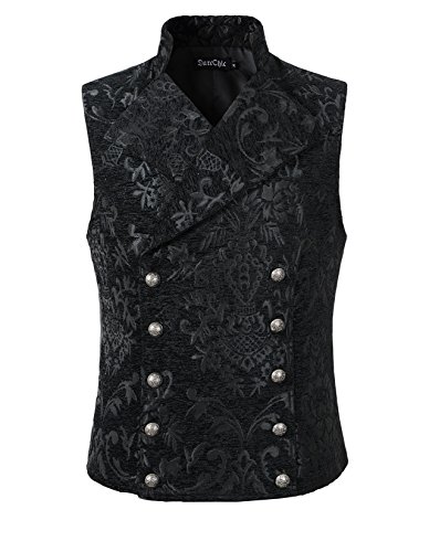 Mens Tapestry Double-breasted Vest Waistcoat Gothic Aristocrat Steampunk Victorian